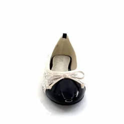 Basic|Ballerines<Ivoire0317a Ballerines Ivoire 2204108 Textile Vernis Noir Blanc