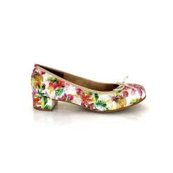 Fantaisie|Ballerines<Ivoire0036a Ballerines Ivoire Kat Azucena Cuir Imprimé Multicolore
