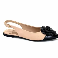 Féminin|Ballerines<398-ivoire Ballerines Ivoire M23099 Cuir Noir Beige