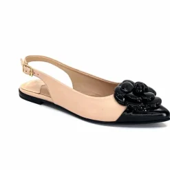 Féminin|Ballerines<398-ivoire Ballerines Ivoire M23099 Cuir Noir Beige