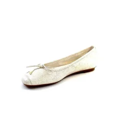 Basic|Ballerines<Requin Ballerines Reqins Hello Cuir Doré Blanc