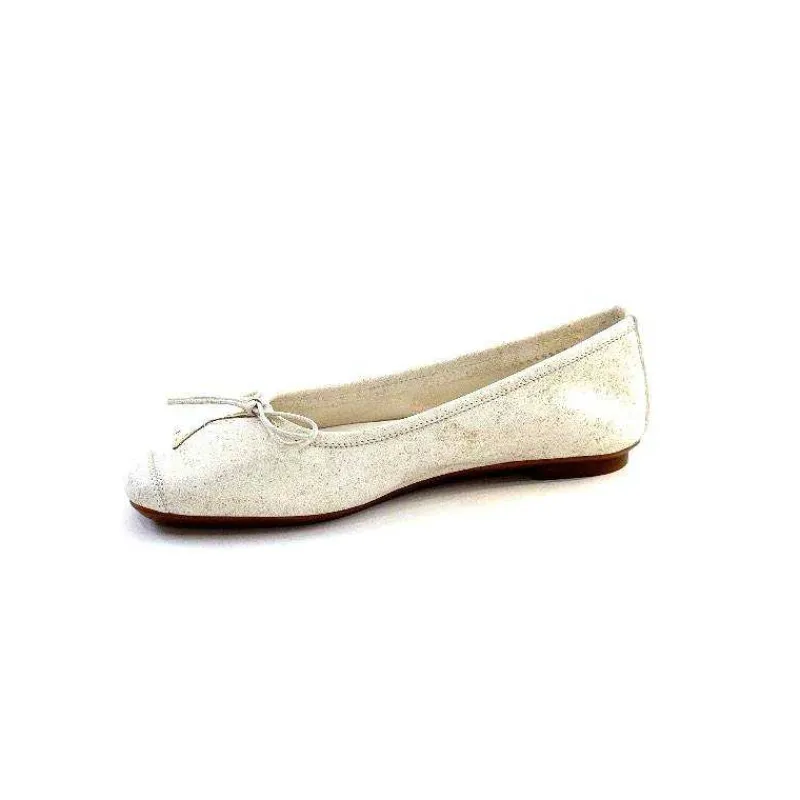 Basic|Ballerines<Requin Ballerines Reqins Hello Cuir Doré Blanc