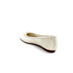 Basic|Ballerines<Requin Ballerines Reqins Hello Cuir Doré Blanc