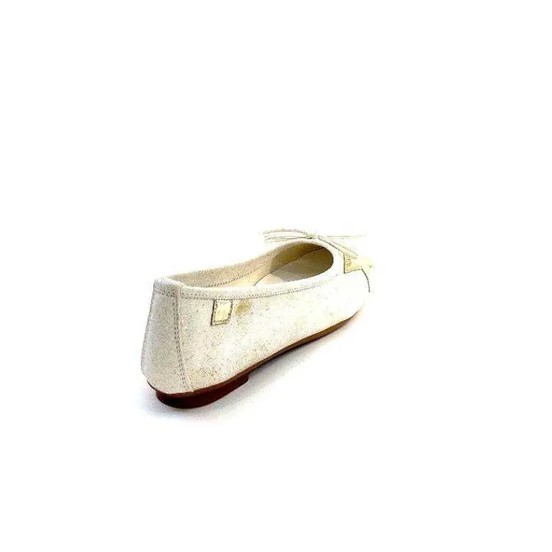 Basic|Ballerines<Requin Ballerines Reqins Hello Cuir Doré Blanc