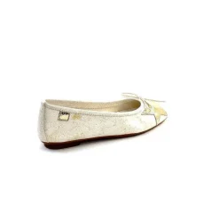Basic|Ballerines<Requin Ballerines Reqins Hello Cuir Doré Blanc