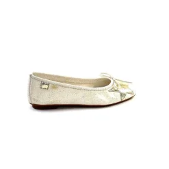 Basic|Ballerines<Requin Ballerines Reqins Hello Cuir Doré Blanc