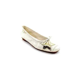 Basic|Ballerines<Requin Ballerines Reqins Hello Cuir Doré Blanc