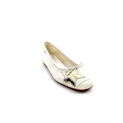 Basic|Ballerines<Requin Ballerines Reqins Hello Cuir Doré Blanc