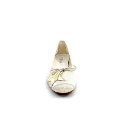 Basic|Ballerines<Requin Ballerines Reqins Hello Cuir Doré Blanc