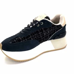 Sport Chic|Décontracté<Liu.Jo Baskets à Plateforme Bf4037 Daim Off Black MarineNoir