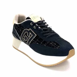 Sport Chic|Décontracté<Liu.Jo Baskets à Plateforme Bf4037 Daim Off Black MarineNoir