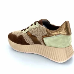 Sport Chic|Baskets<Softwaves Baskets à Plateforme 8.95.05/002 Daim Vert Marron