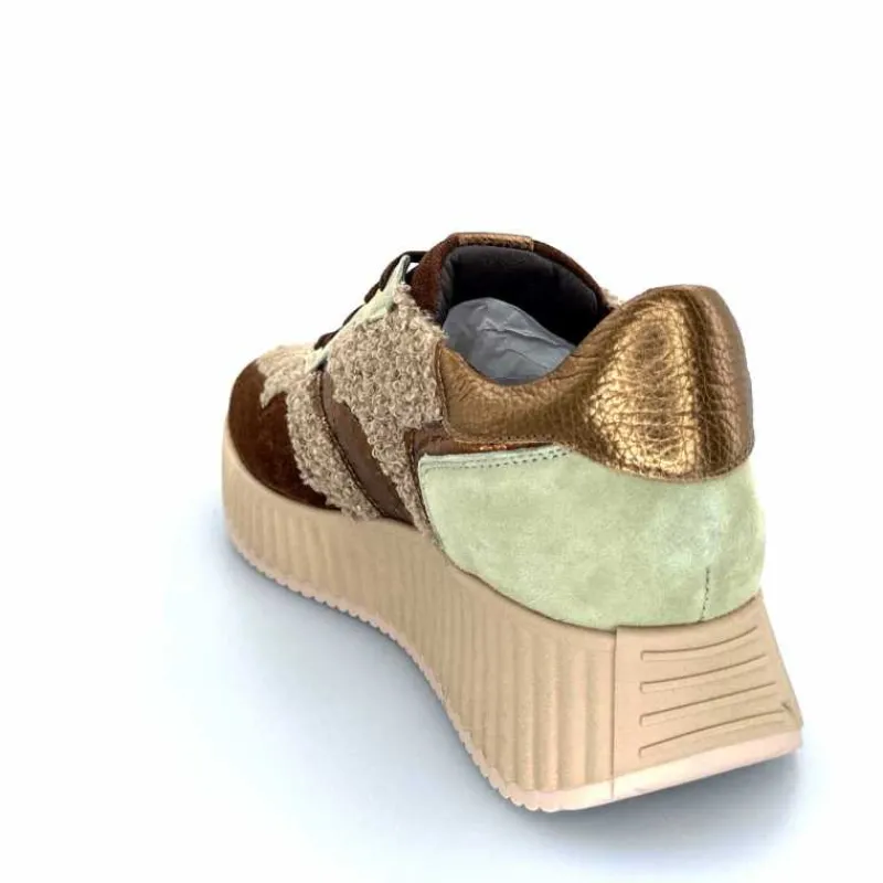 Sport Chic|Baskets<Softwaves Baskets à Plateforme 8.95.05/002 Daim Vert Marron