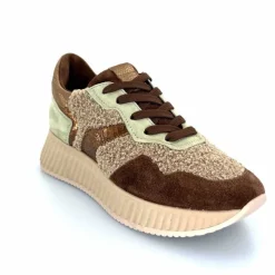 Sport Chic|Baskets<Softwaves Baskets à Plateforme 8.95.05/002 Daim Vert Marron