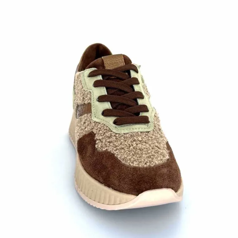 Sport Chic|Baskets<Softwaves Baskets à Plateforme 8.95.05/002 Daim Vert Marron