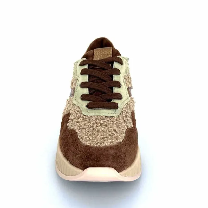 Sport Chic|Baskets<Softwaves Baskets à Plateforme 8.95.05/002 Daim Vert Marron