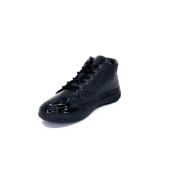 Décontracté|Baskets<Ivoire0401a Baskets Avec Fermeture Éclair Ivoire 500-358 Cuir &amp; Vernis Noir
