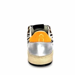 Teenager|Sport Chic<Crime London Baskets 21201 Cuir Blanc Argent Or Léo Orange Multicolore