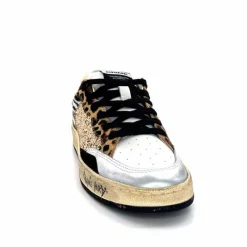 Teenager|Sport Chic<Crime London Baskets 21201 Cuir Blanc Argent Or Léo Orange Multicolore