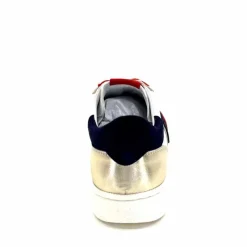 Sport Chic|Baskets<Donna Carolina Baskets 51670 113 Cuir Blanc Daim Bleu Marine Rouge