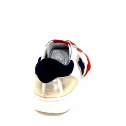 Sport Chic|Baskets<Donna Carolina Baskets 51670 113 Cuir Blanc Daim Bleu Marine Rouge