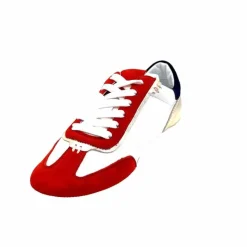 Sport Chic|Baskets<Donna Carolina Baskets 51670 113 Cuir Blanc Daim Bleu Marine Rouge