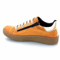 Décontracté|Baskets<Chacal Baskets Fermeture Eclair 6950 Cuir Moutarde Doré Jaune