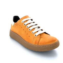 Décontracté|Baskets<Chacal Baskets Fermeture Eclair 6950 Cuir Moutarde Doré Jaune