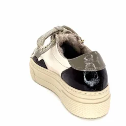 Fourrure|Compensées & Plateformes<Elena Baskets Fourrées 20124 GillCuir Crème Marron Gris BlancGrisClairMarron