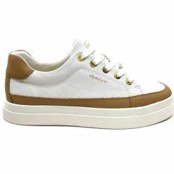 Teenager|Décontracté<Gant Baskets Avona Sneaker Textile Off White Cuir Marron Blanc