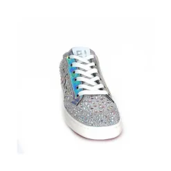 Sport Chic|Fantaisie<GioPiu Baskets Vitto Daim Gris Strass Multicolore GrisClair