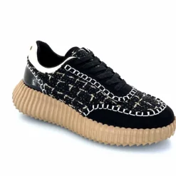 Fantaisie|Baskets<Ivoire0317a Baskets Ivoire 2200586 2200 Textile Noir