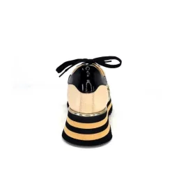 Sport Chic|Féminin<Ivoire0347b Baskets Ivoire H985M Cuir Vernis Beige Noir