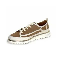 Féminin|Décontracté<XSA Baskets Léger 9951 Cuir Daim Beige Marron