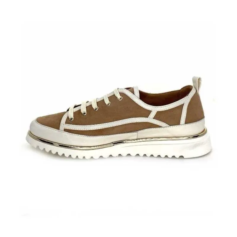 Féminin|Décontracté<XSA Baskets Léger 9951 Cuir Daim Beige Marron