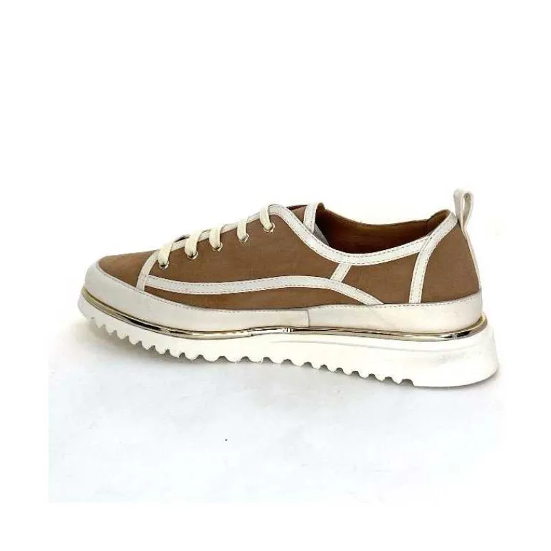 Féminin|Décontracté<XSA Baskets Léger 9951 Cuir Daim Beige Marron