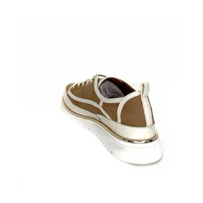 Féminin|Décontracté<XSA Baskets Léger 9951 Cuir Daim Beige Marron