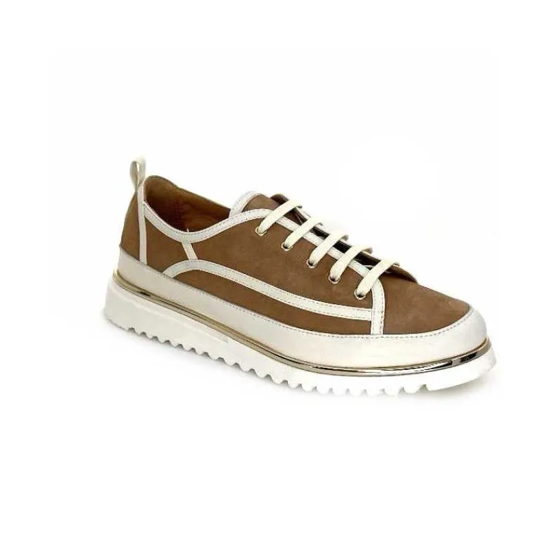 Féminin|Décontracté<XSA Baskets Léger 9951 Cuir Daim Beige Marron
