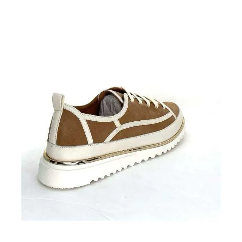 Féminin|Décontracté<XSA Baskets Léger 9951 Cuir Daim Beige Marron