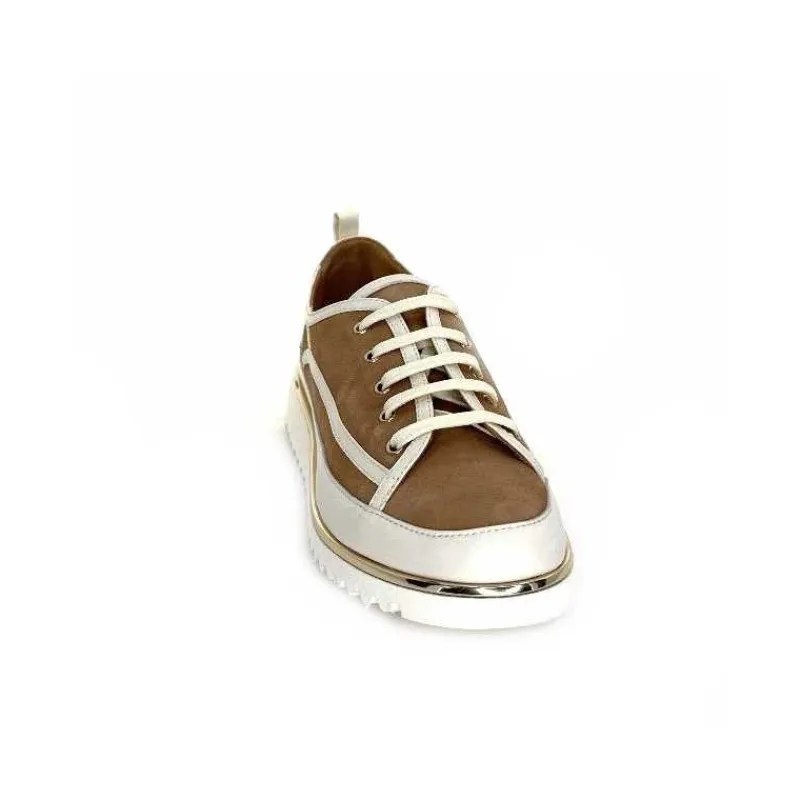 Féminin|Décontracté<XSA Baskets Léger 9951 Cuir Daim Beige Marron