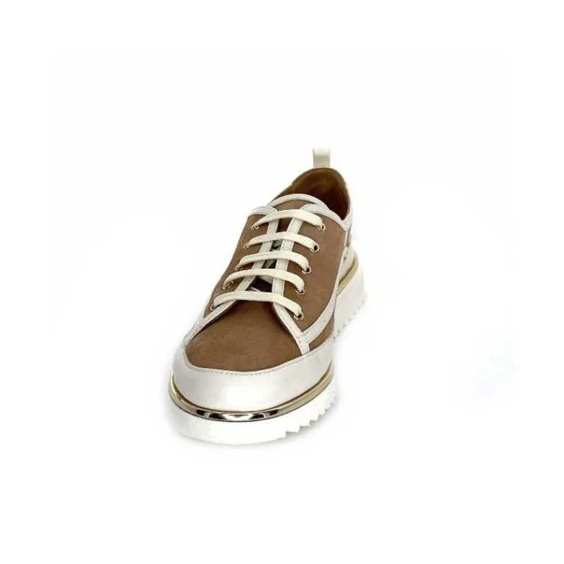 Féminin|Décontracté<XSA Baskets Léger 9951 Cuir Daim Beige Marron