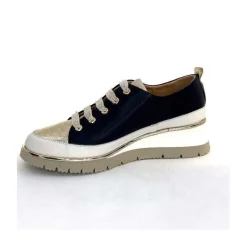 Sport Chic|Baskets<XSA Baskets Légère Compensées 9620 Cuir Marine Doré Bleu