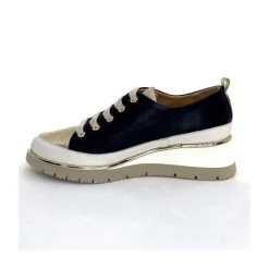 Sport Chic|Baskets<XSA Baskets Légère Compensées 9620 Cuir Marine Doré Bleu