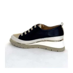 Sport Chic|Baskets<XSA Baskets Légère Compensées 9620 Cuir Marine Doré Bleu