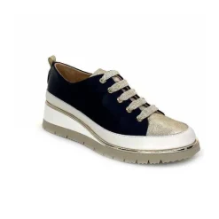 Sport Chic|Baskets<XSA Baskets Légère Compensées 9620 Cuir Marine Doré Bleu