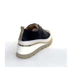 Sport Chic|Baskets<XSA Baskets Légère Compensées 9620 Cuir Marine Doré Bleu