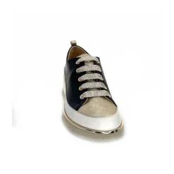 Sport Chic|Baskets<XSA Baskets Légère Compensées 9620 Cuir Marine Doré Bleu