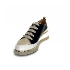 Sport Chic|Baskets<XSA Baskets Légère Compensées 9620 Cuir Marine Doré Bleu