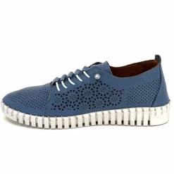 Vacances|Sport Chic<384-ivoire Baskets Légère Ivoire Hy2020 Cuir Bleu