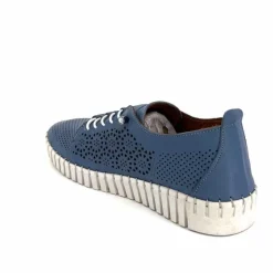 Vacances|Sport Chic<384-ivoire Baskets Légère Ivoire Hy2020 Cuir Bleu